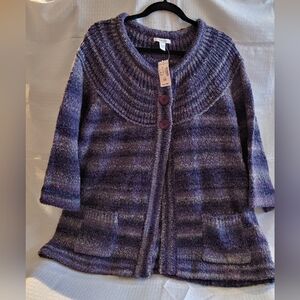 Dressbarn womens plus size 3 button sweater